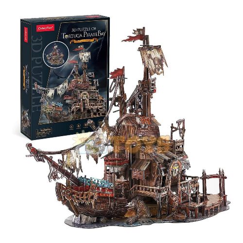 Puzzle 3D Navă Pirați cu port Cubic Fun 3D T4039 218 piese