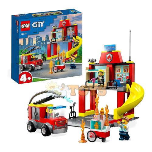 LEGO® City Stație și mașină de pompieri 60375 - 153 piese