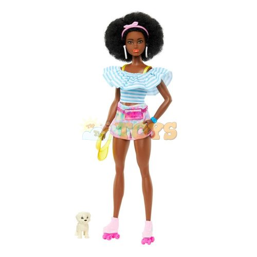 Păpușă Barbie Tendy skater cu accesorii și cățeluș HPL77 - Mattel