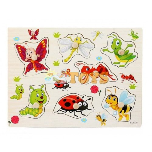 Puzzle din lemn încastru Insecte A-3034 - 7 piese