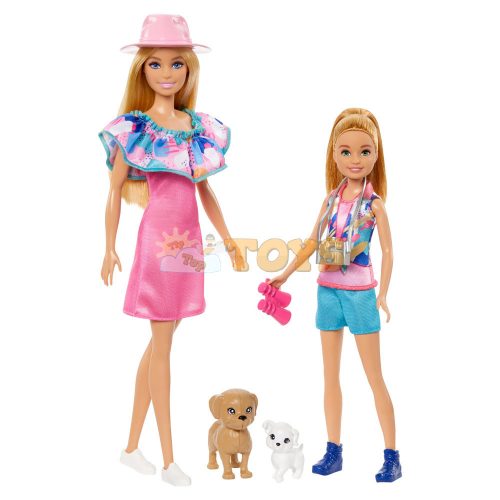 Set de joacă Barbie & Stacie surori cu 2 câini și accesorii HRM09