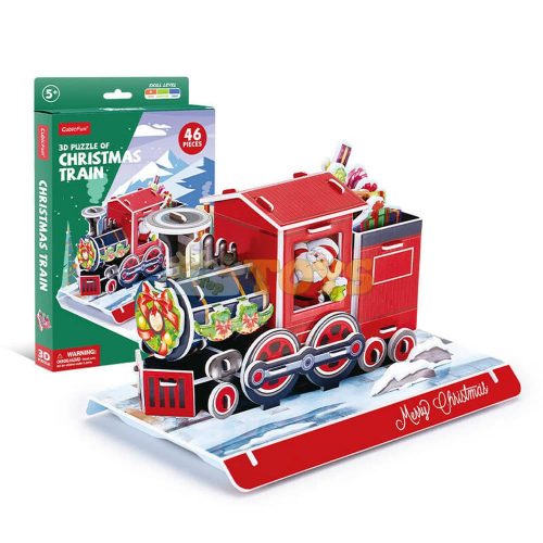 Puzzle 3D Tren de Crăciun Cubic Fun 3D W3155 - 46 piese