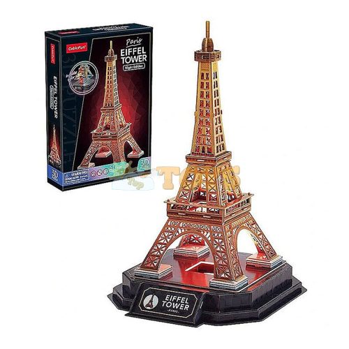 Puzzle 3D Turnul Eiffel Paris cu LED Cubic Fun 3D L534 - 51 piese