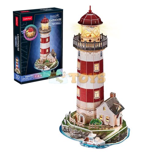 Puzzle 3D Far de Coast cu LED Cubic Fun 3D L540 - 72 piese