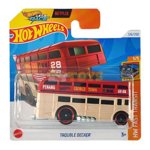 Hot Wheels Autobuz metalic Trouble Decker HTB45 HW Fast Transit Mattel